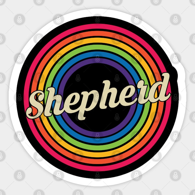 Shepherd - Retro Rainbow Style Sticker by MaydenArt